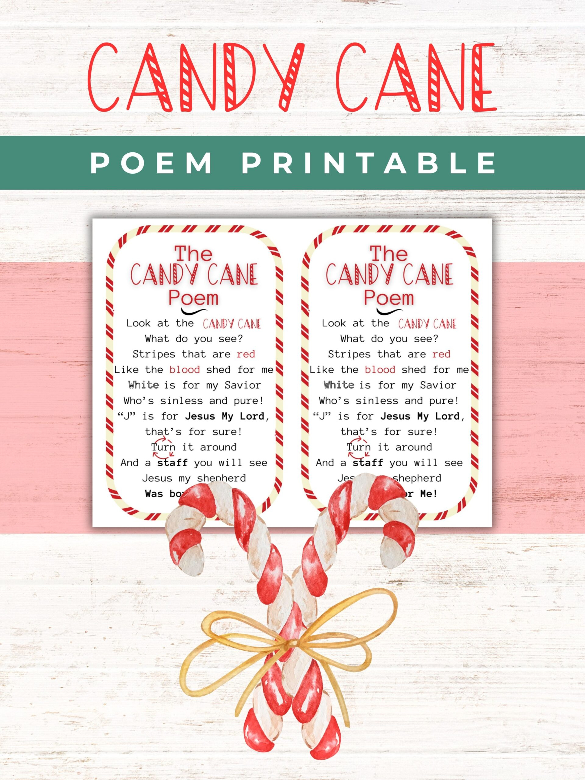 Free Printable Candy Cane Poem | Healing Home for Candy Cane Story Free Printable