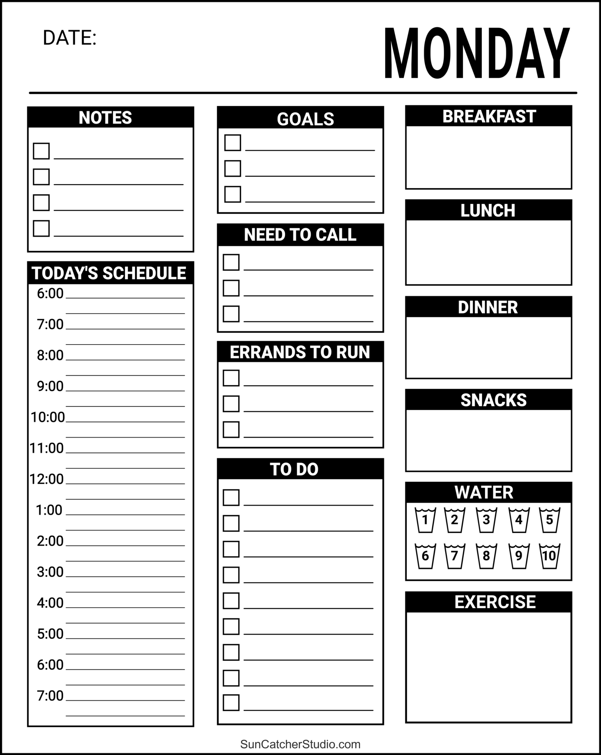 Free Printable Daily Planner Templates Pdf Format – Free throughout Free Printable Daily Planner Template