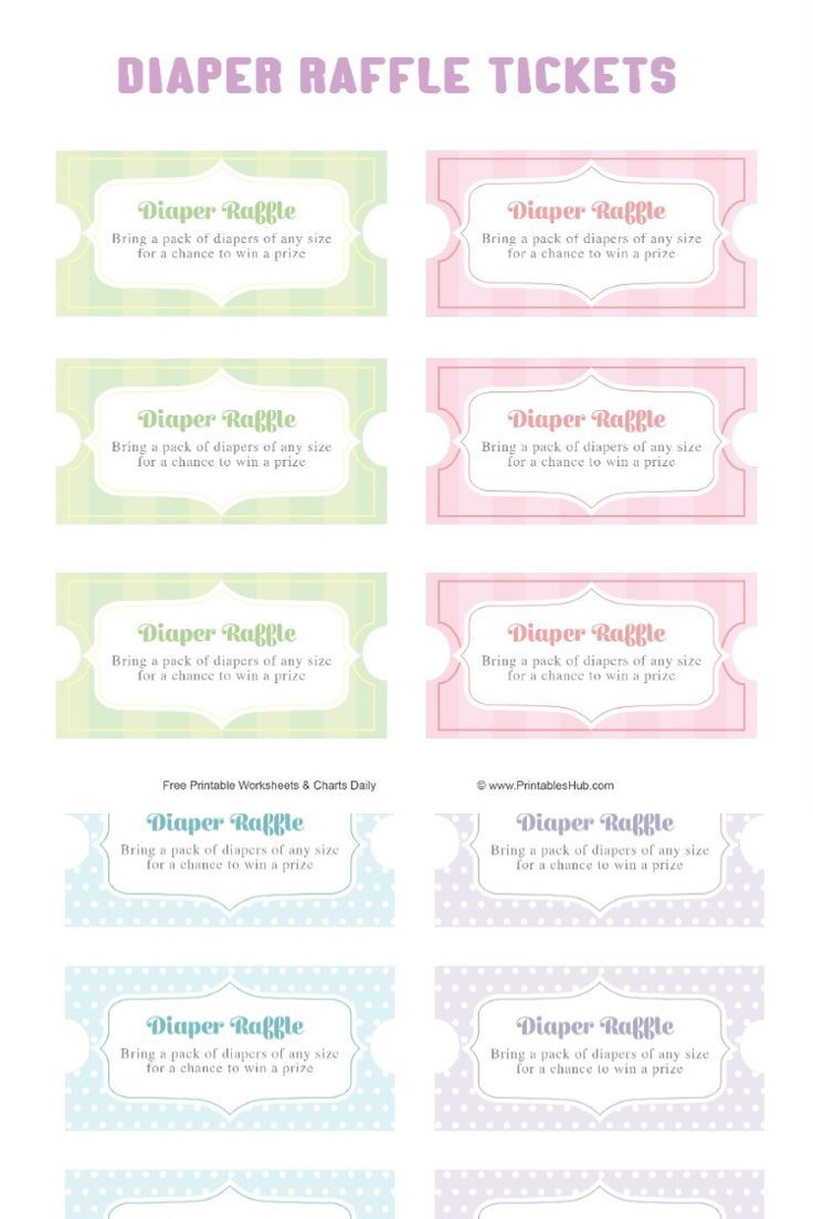 Free Printable Diaper Raffle Tickets Templates [Pdf] in Free Diaper Raffle Ticket Printables