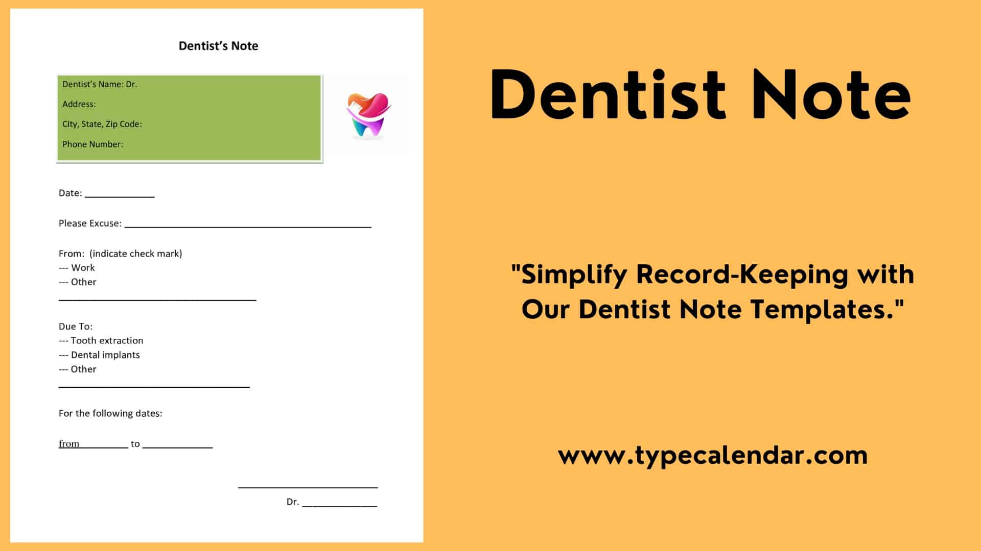 Free Printable Fake &amp;amp; Real Dentist Note Templates [Pdf, Word] For pertaining to Free Printable Dental Excuse Note