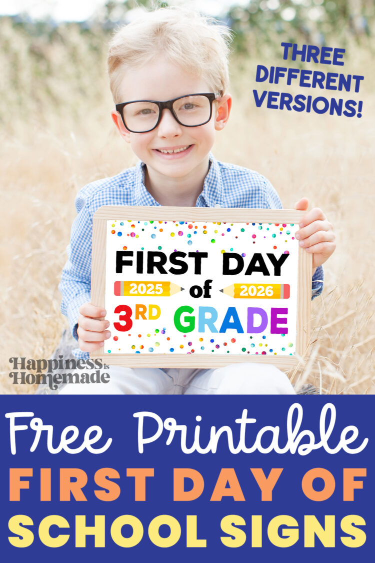 Free Printable First Day Of School Signs 2025-26 - Happiness Is in First Day of School Printables Free