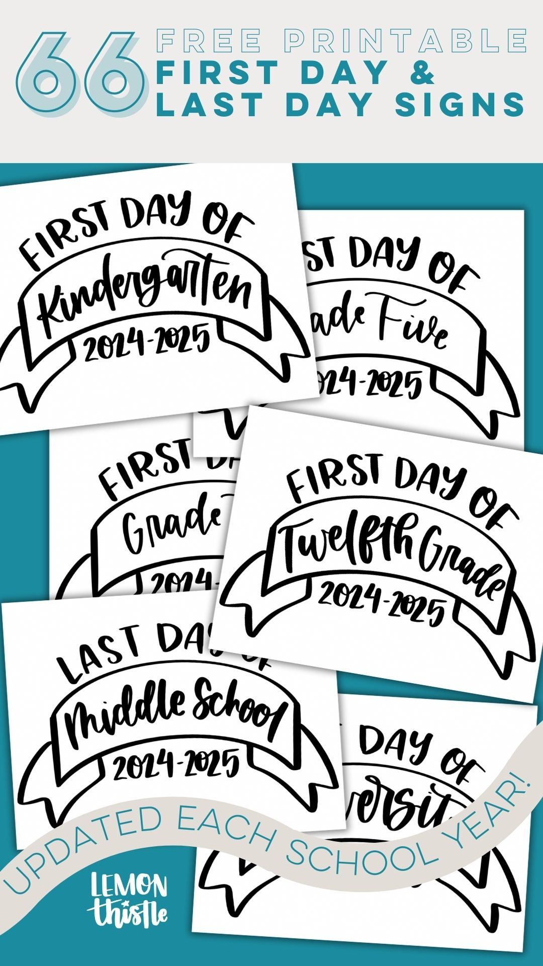 Free Printable First Day Of School Signs (And Last Day!) - Lemon pertaining to First Day Of School Free Printable