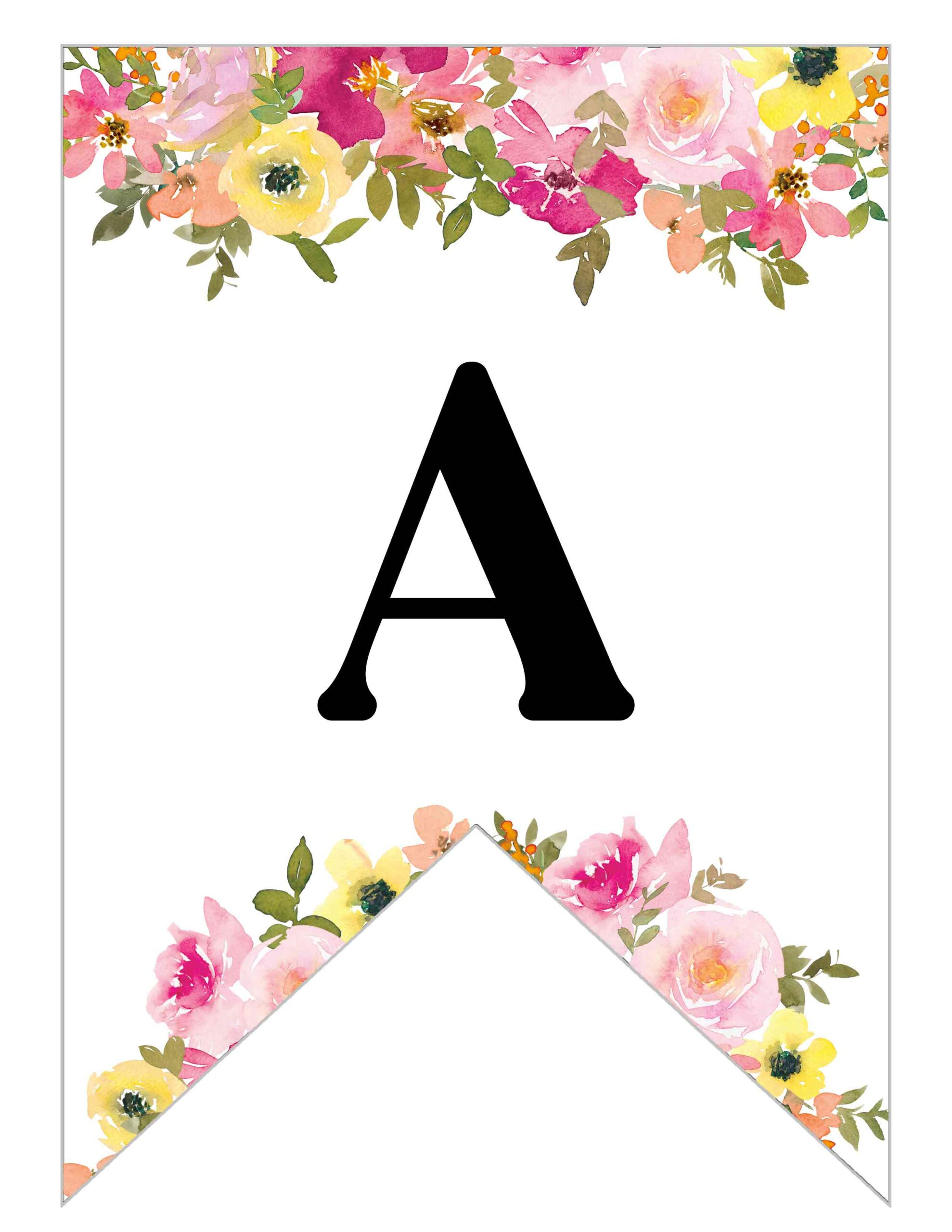 Free Printable Floral Alphabet Banner Letters - Lovely Planner pertaining to Printable Alphabet Letters For Banners
