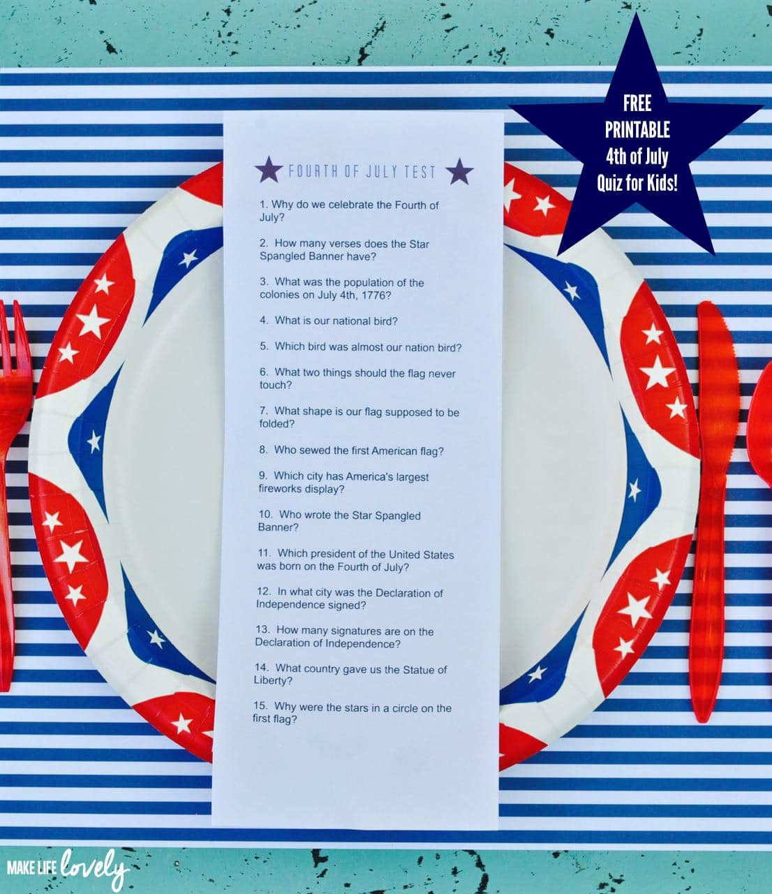 Free Printable Fourth Of July Trivia {Kids & Adults!} for 4Th Of July Trivia Questions Printable