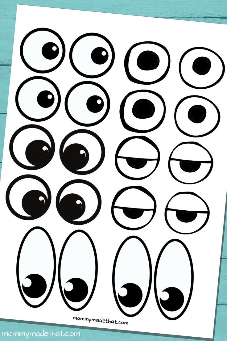 Free Printable Googly Eyes (Tons Of Sizes!) with Cut Out Printable Googly Eyes