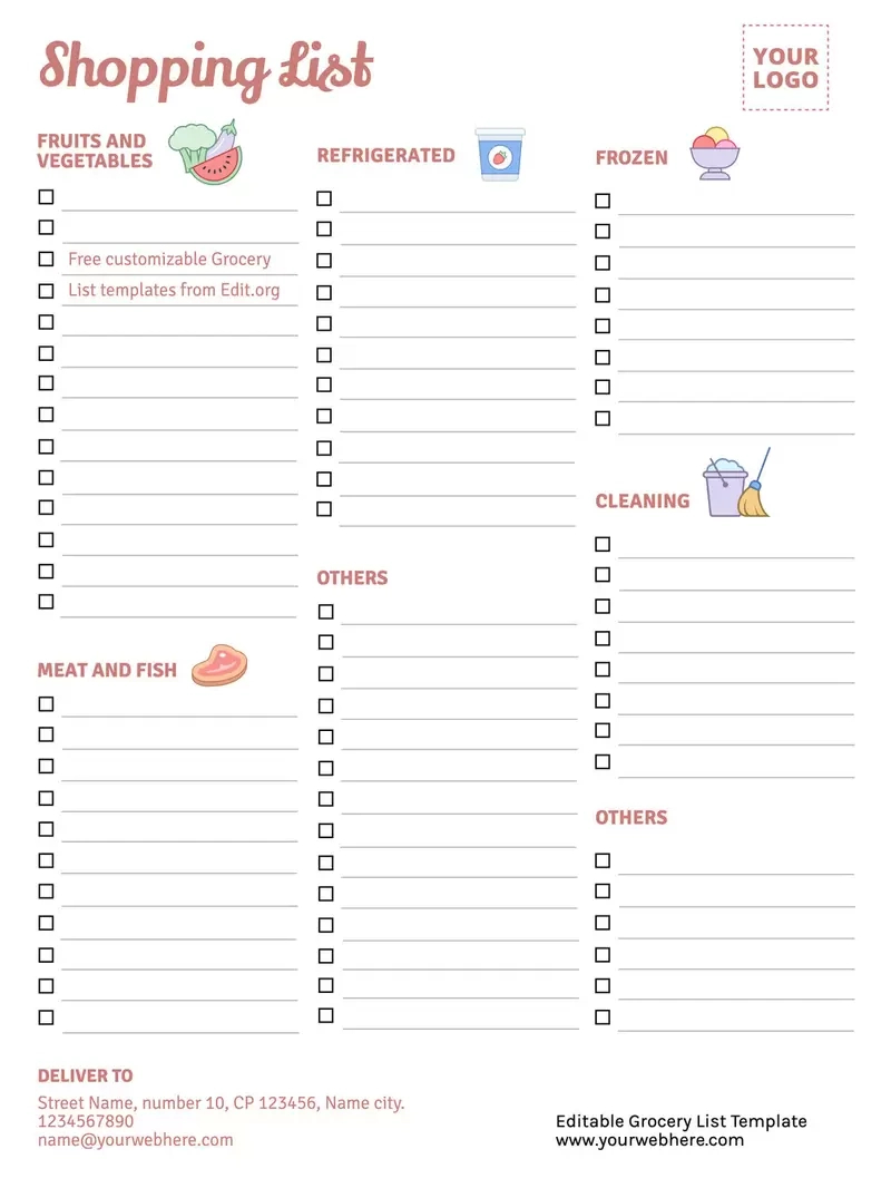 Free Printable Grocery List Templates within Free Grocery List Printable Template