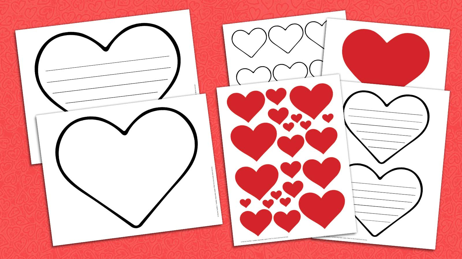 Free Printable Heart Bundle for Free Printable Valentines Day Hearts