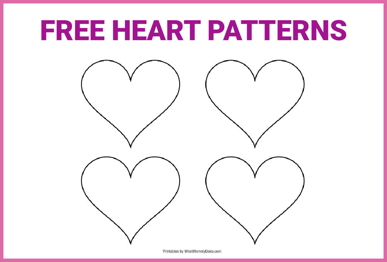Free Printable Heart Templates – 9 Large, Medium & Small Stencils pertaining to Free Printable Heart Shape Template