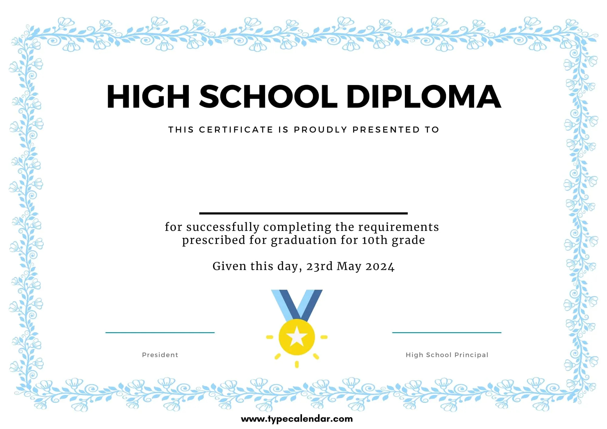 Free Printable High School Diploma Templates [Pdf, Word] With Seal regarding Free Printable High School Diploma