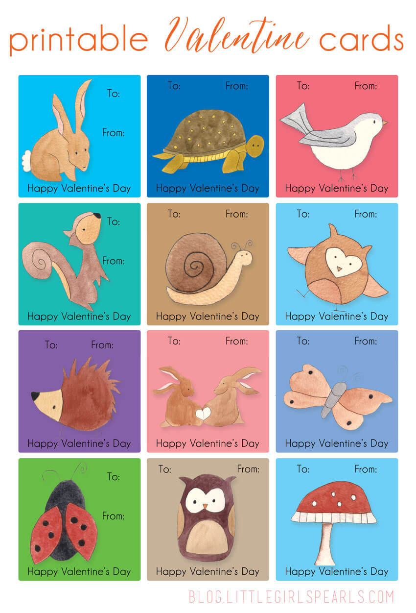 Free Printable Kids Valentine Cards – Little Girl'S Pearls inside Printable Valentines Cards For Kids