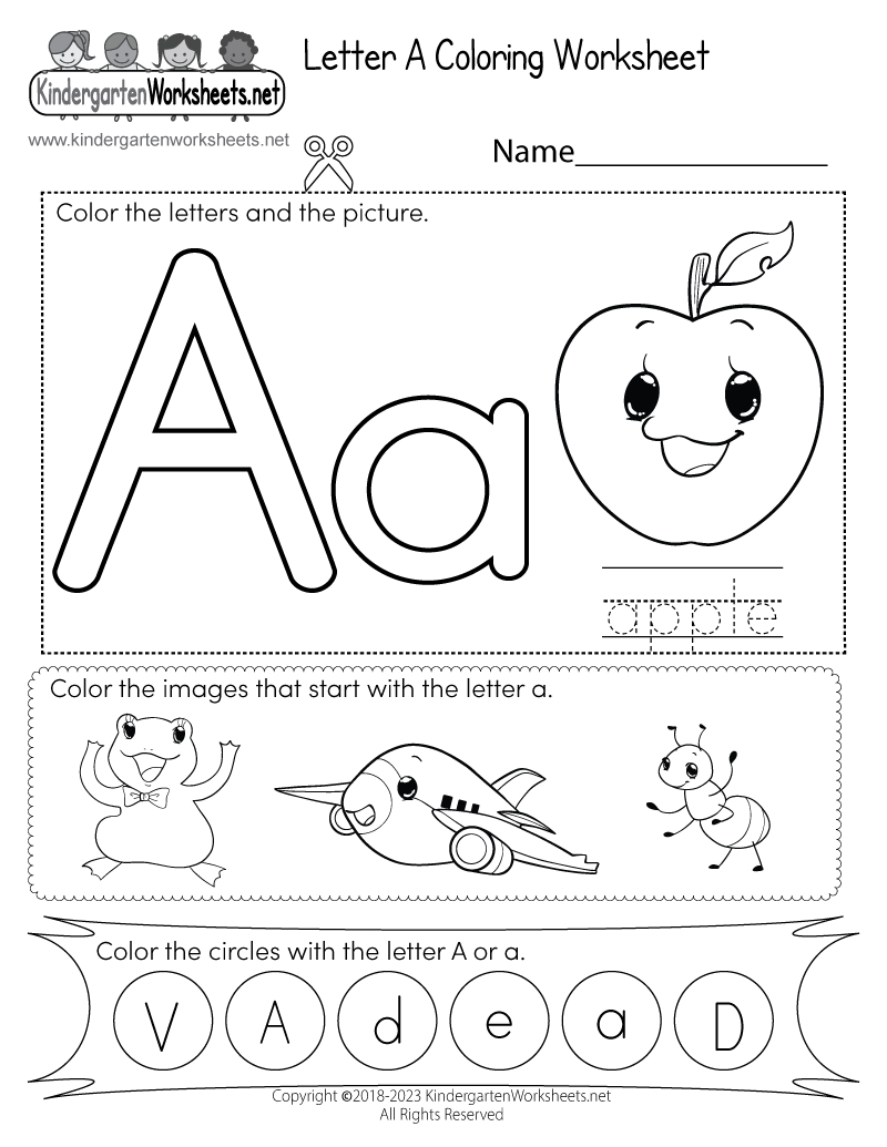 Free Printable Letter A Coloring Worksheet with regard to Free Printable Letter a Worksheets