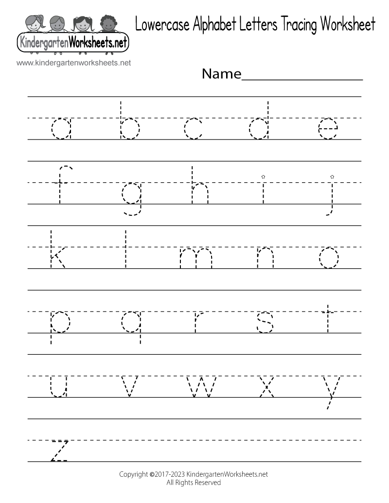 Free Printable Lowercase Alphabet Letters Tracing Worksheet intended for Free Printable Letter Tracing Worksheets For Preschoolers