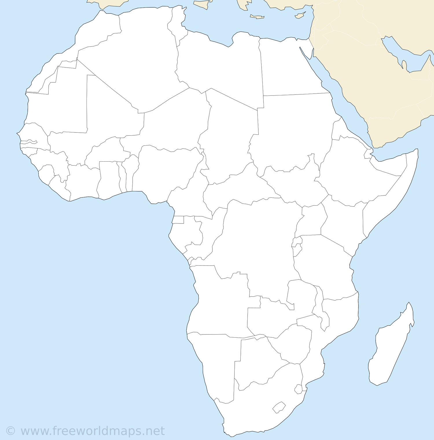 Free Printable Maps Of Africa regarding Map Of Africa Blank Printable