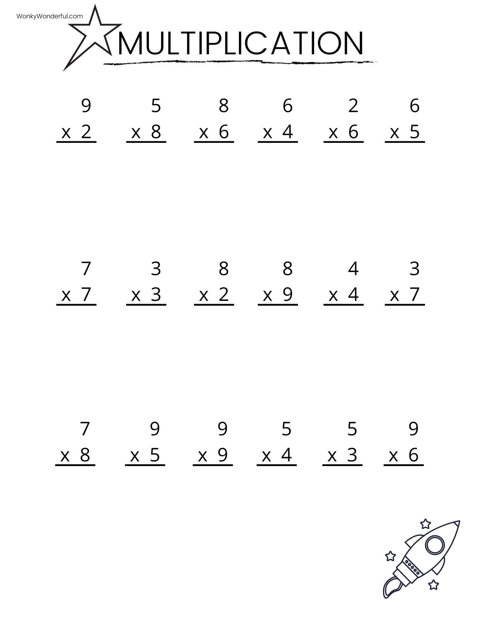 Free Printable Multiplication Worksheets + Wonkywonderful in Free Printable Multiplication Worksheets