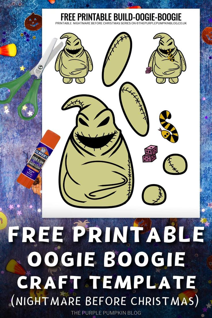Free Printable Oogie Boogie Craft Template pertaining to Oogie Boogie Man And Dice Stencil Printable