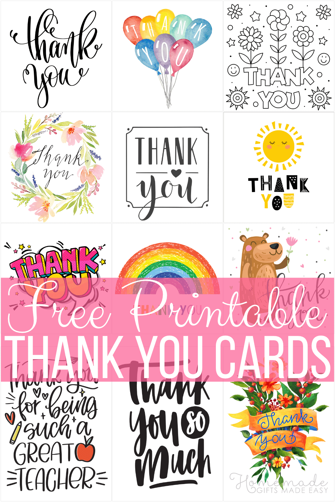 Free Printable Thank You Cards regarding Teacher Thank You Card Printable
