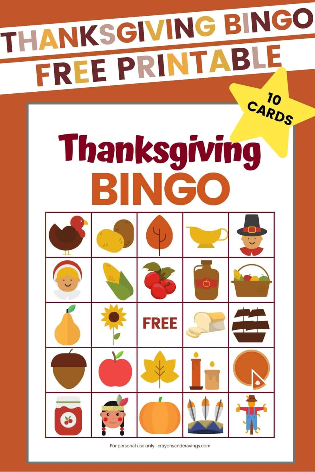 Free Printable Thanksgiving Bingo Cards (Fun Kids Game!) with Free Thanksgiving Printable Bingo Cards