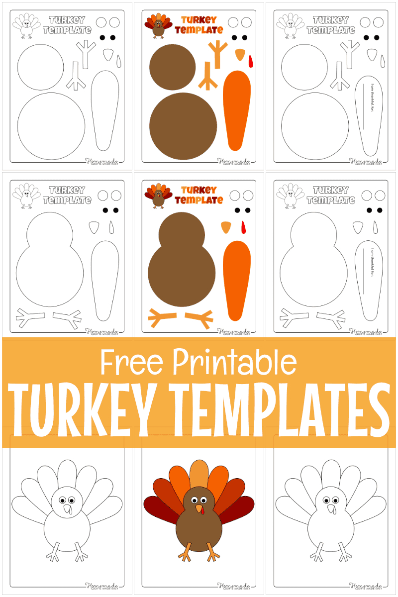 Free Printable Turkey Template For Thanksgiving Crafts intended for Thankful Turkey Craft Printable Free