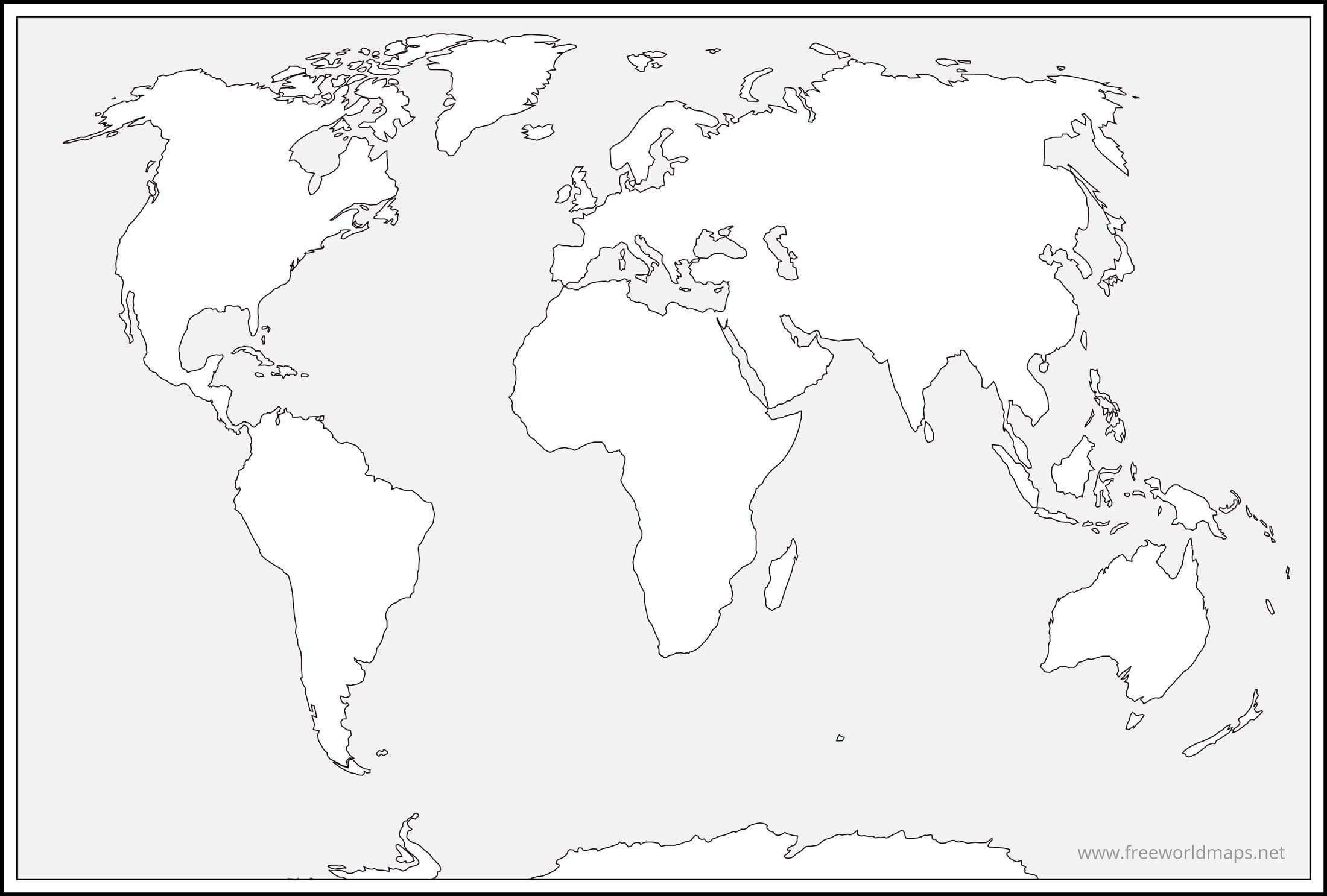 Free Printable World Maps for Blank World Map Free Printable