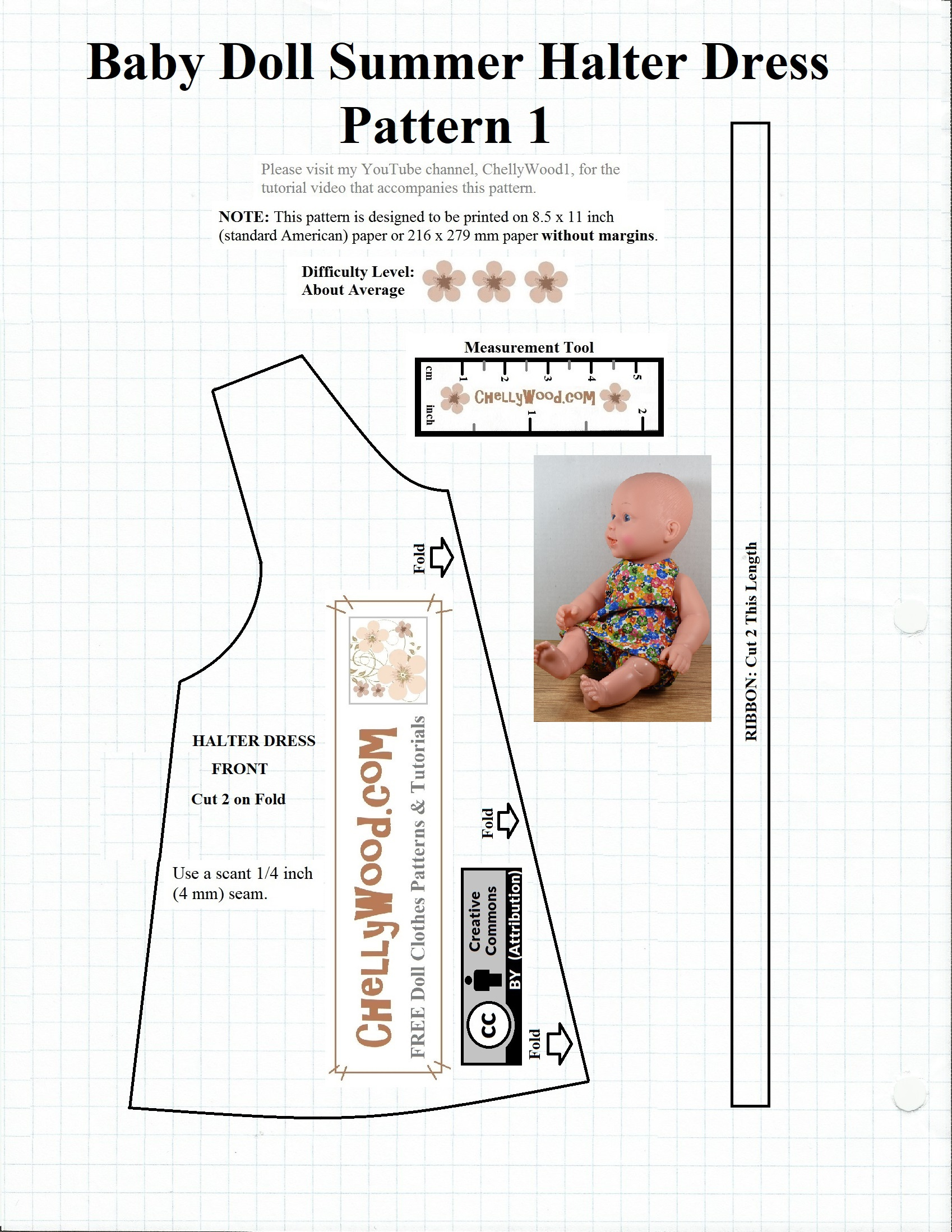 Free #Sewing Pattern For Baby #Dolls @ Chellywood #Crafts with regard to Free Printable Sewing Patterns For Doll Clothes
