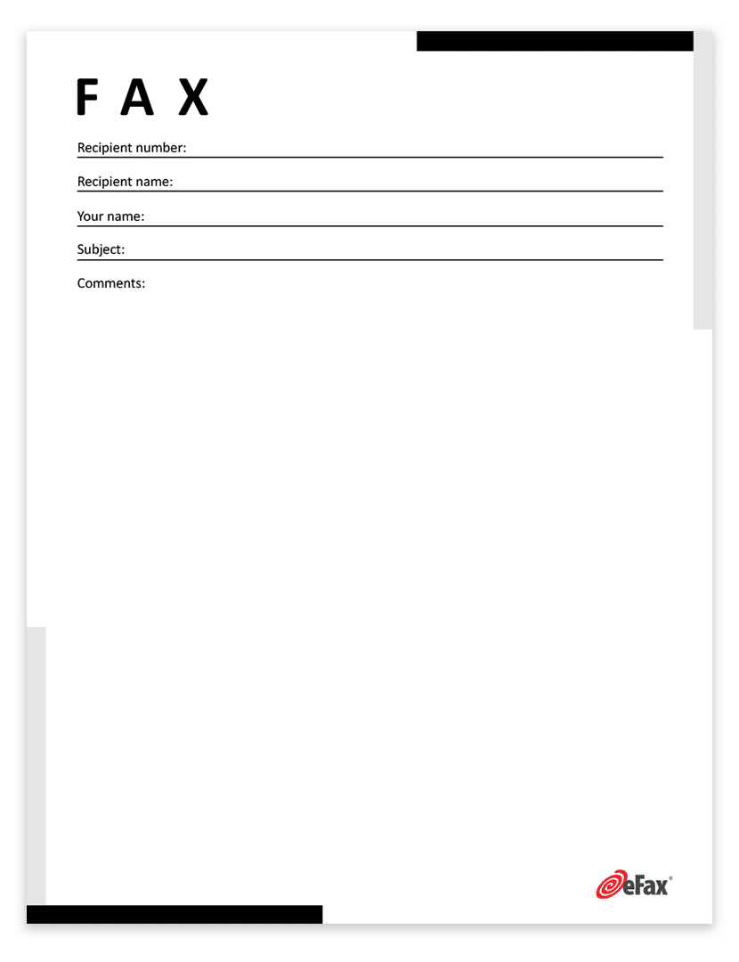 Free Simple Fax Cover Sheets | Efax regarding Free Printable Fax Cover Sheet