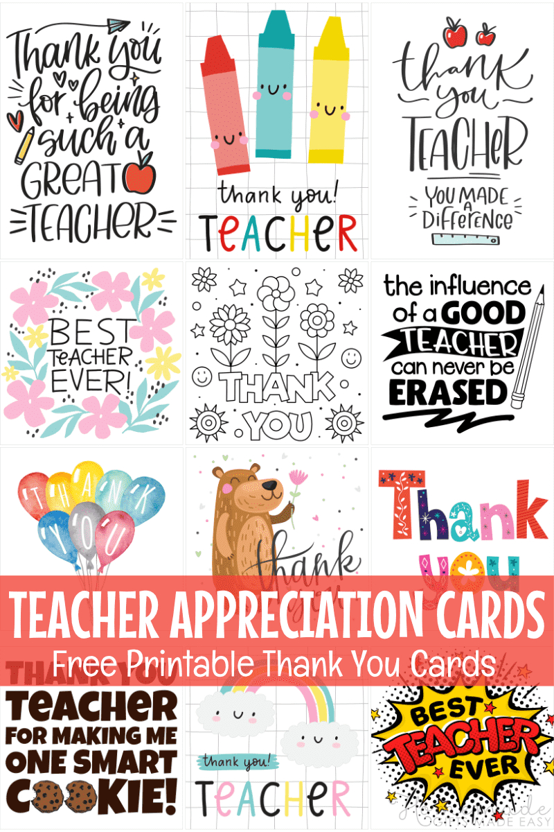 Free Teacher Appreciation Cards &amp;amp; Thank You Cards For Teachers 2025 within Printable Card For Teacher Appreciation Day