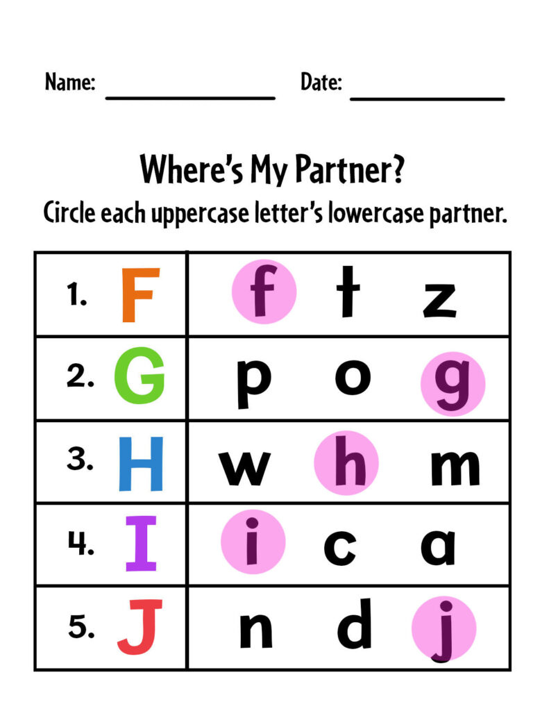Free Uppercase And Lowercase Letter Recognition Worksheets! ⋆ The throughout Free Uppercase and Lowercase Letter Printables