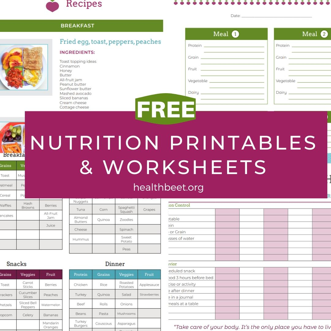 Free Worksheets And Printables - Health Beet in Free Printable Nutrition Worksheets For Adults