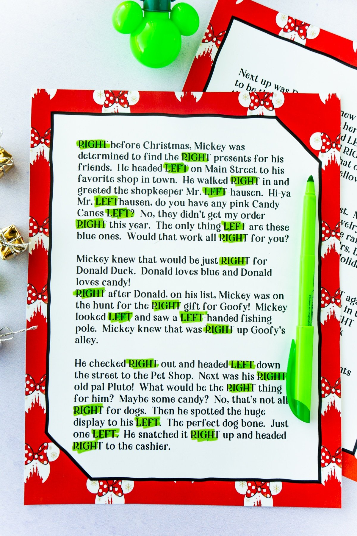 Fun Left Right Christmas Game (4 Printable Stories) - Play Party Plan regarding Free Christmas Right Left Game Printable