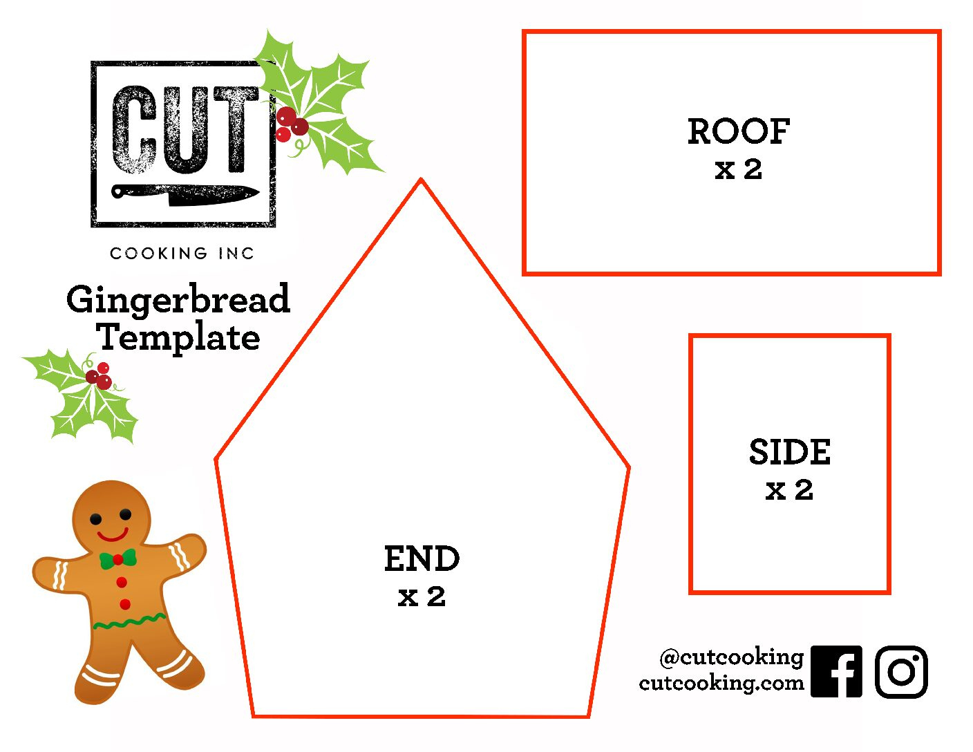 Gingerbread Houses - Cut Cooking intended for Gingerbread House Patterns Free Printable