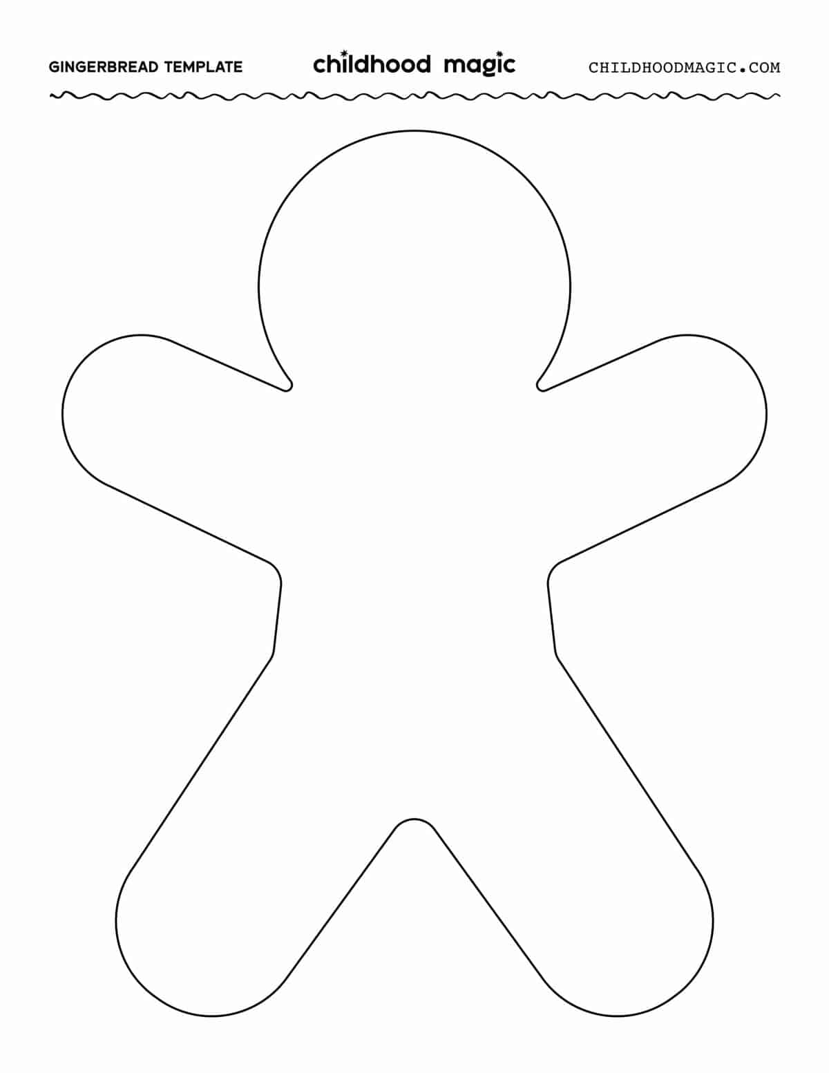Gingerbread Man Template - Free Printable - Childhood Magic in Gingerbread Man Template Free Printable