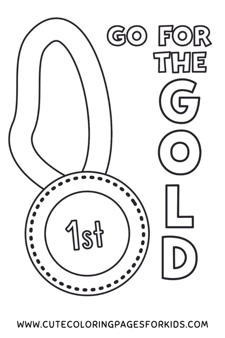 Gold Medal Coloring Page (Free Printable Pdf) with Printable Free Printable Olympic Medals