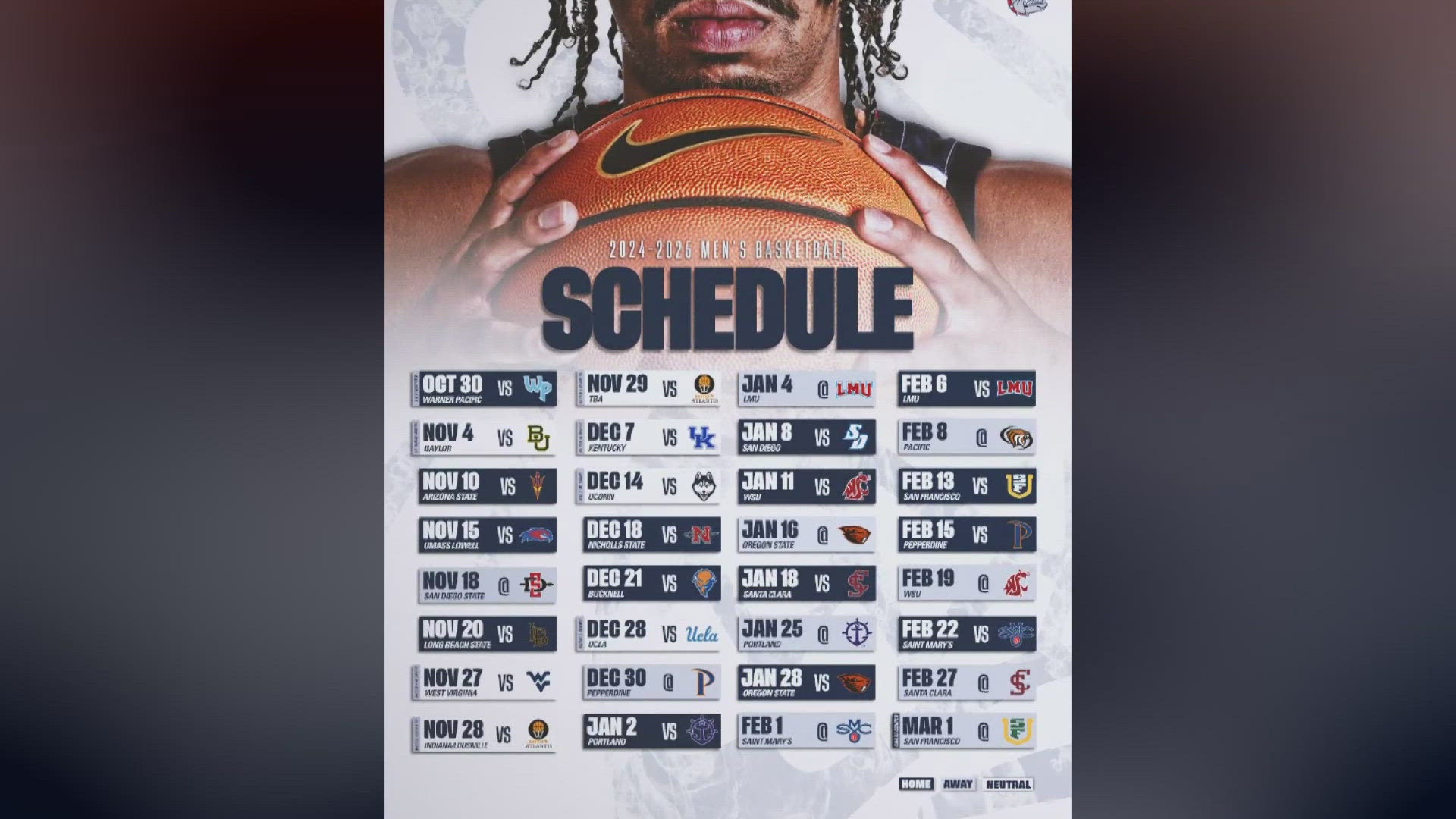Gonzaga Men'S Basketball Releases 2024-2025 Schedule pertaining to Gonzaga Men's Basketball Printable Schedule