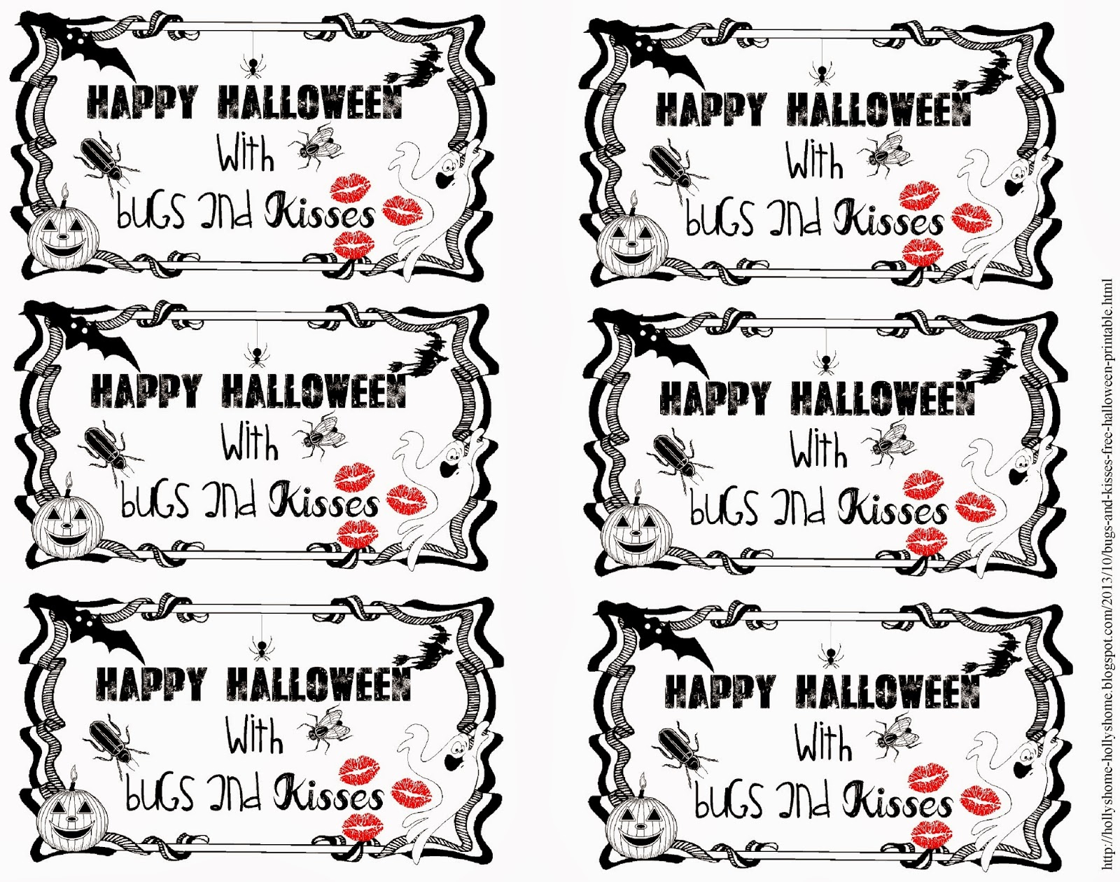 Hollyshome Family Life: Bugs And Kisses Gift Tags And Treat Bag inside Bugs And Kisses Free Printable