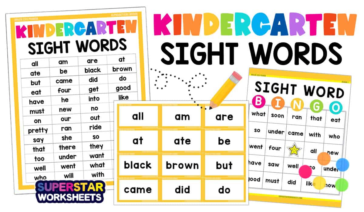 Kindergarten Sight Words - Superstar Worksheets pertaining to Printable Sight Words For Kindergarten