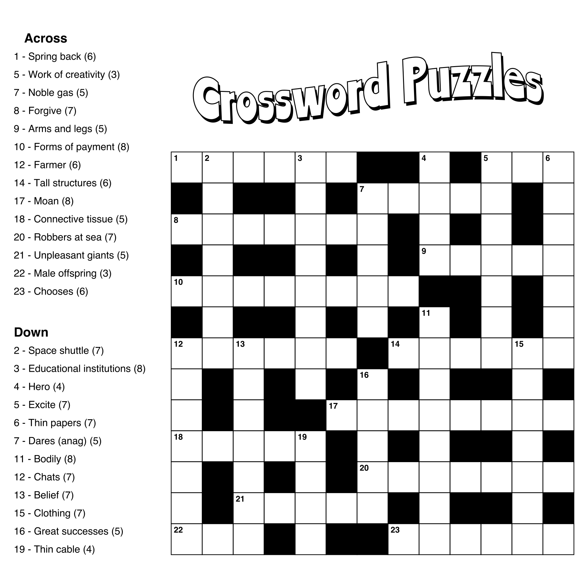 Large Print Easy Crossword Puzzles - 10 Free Pdf Printables with regard to Large Print Easy Crossword Puzzles Printable
