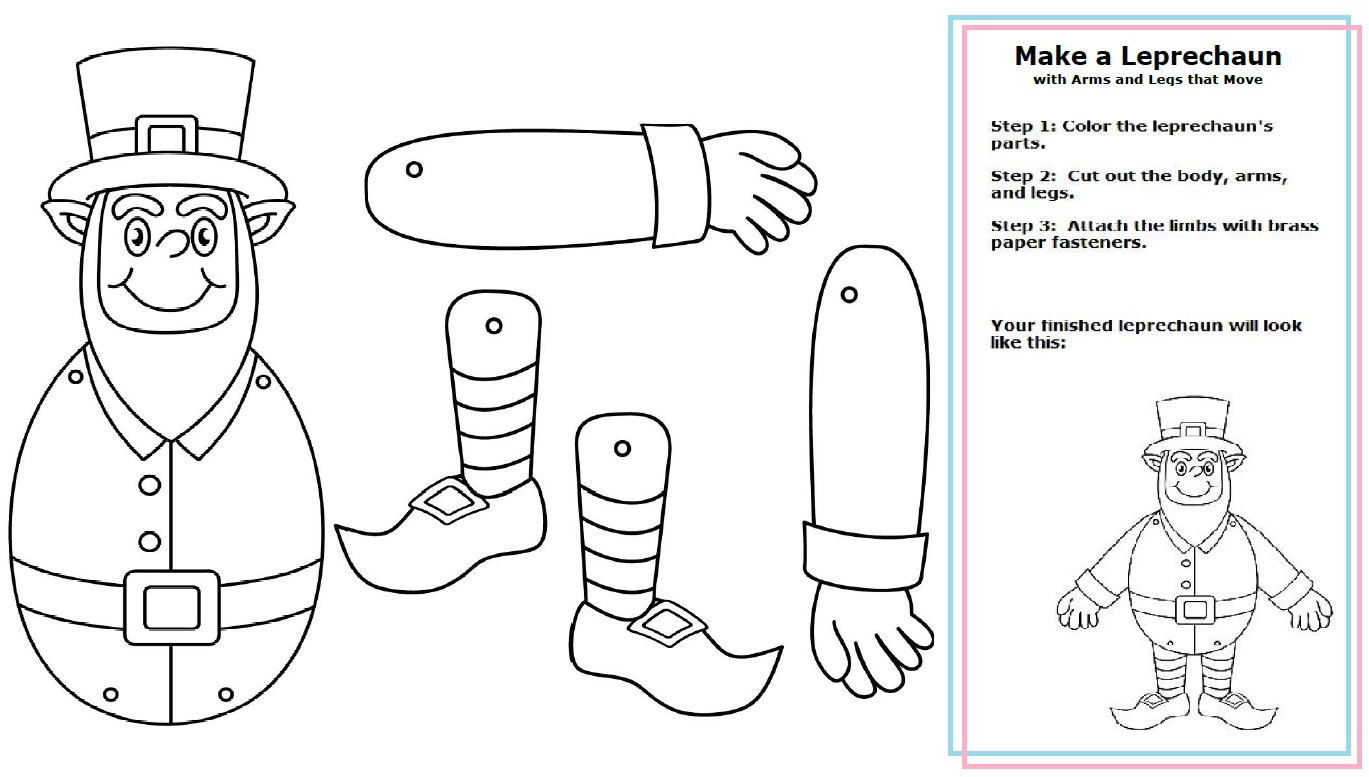 Leprechaun Craft inside Free Printable St Patrick's Day Crafts