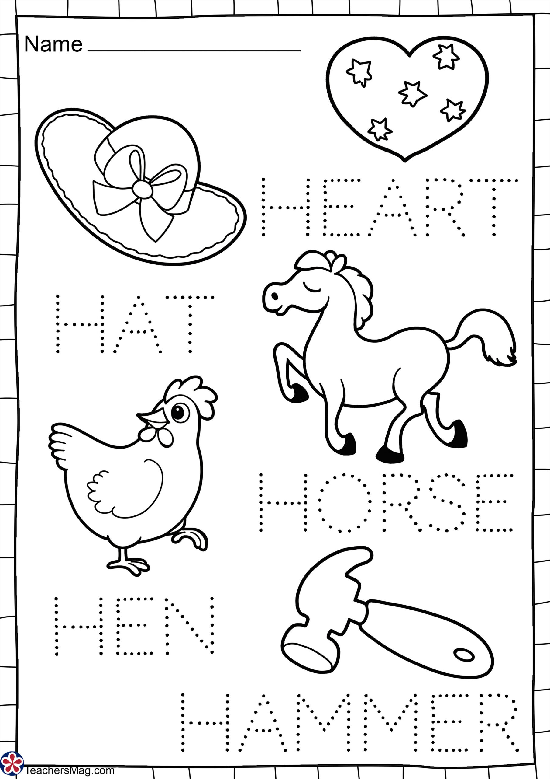 Letter H Free Worksheets. Teachersmag in Free Printable Letter H Worksheets For Kindergarten