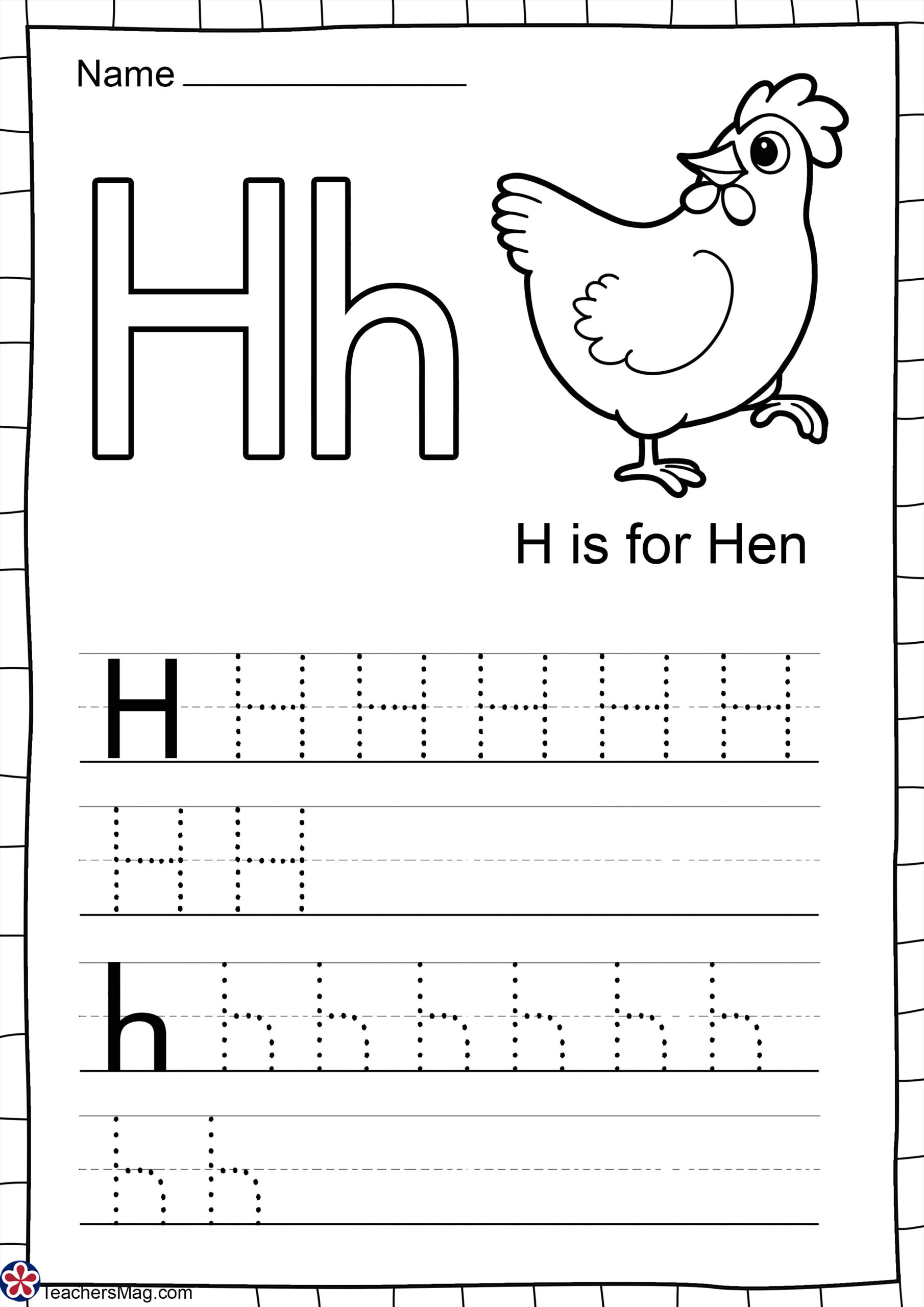 Letter H Free Worksheets. Teachersmag within Free Printable Letter H Worksheets For Kindergarten