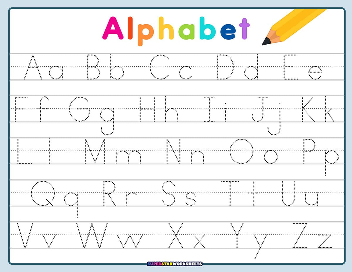 Letter Tracing Worksheets - Superstar Worksheets pertaining to Printable Alphabet Letters To Trace