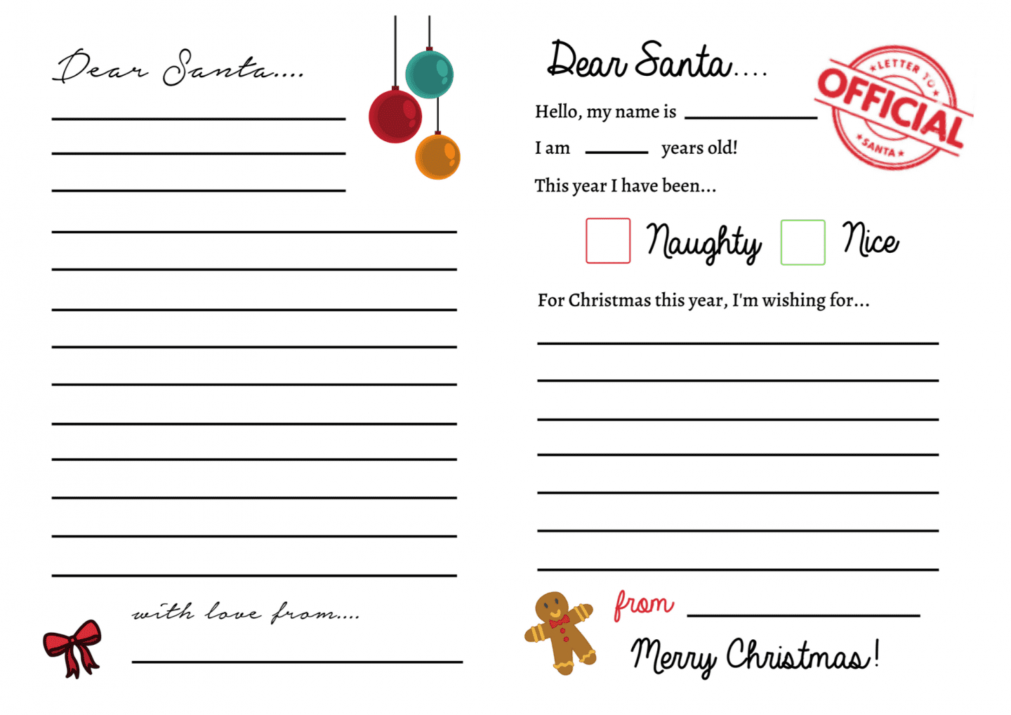 Letters To Santa Templates {Free Printables} - Super Busy Mum with regard to Printable Letter to Father Christmas