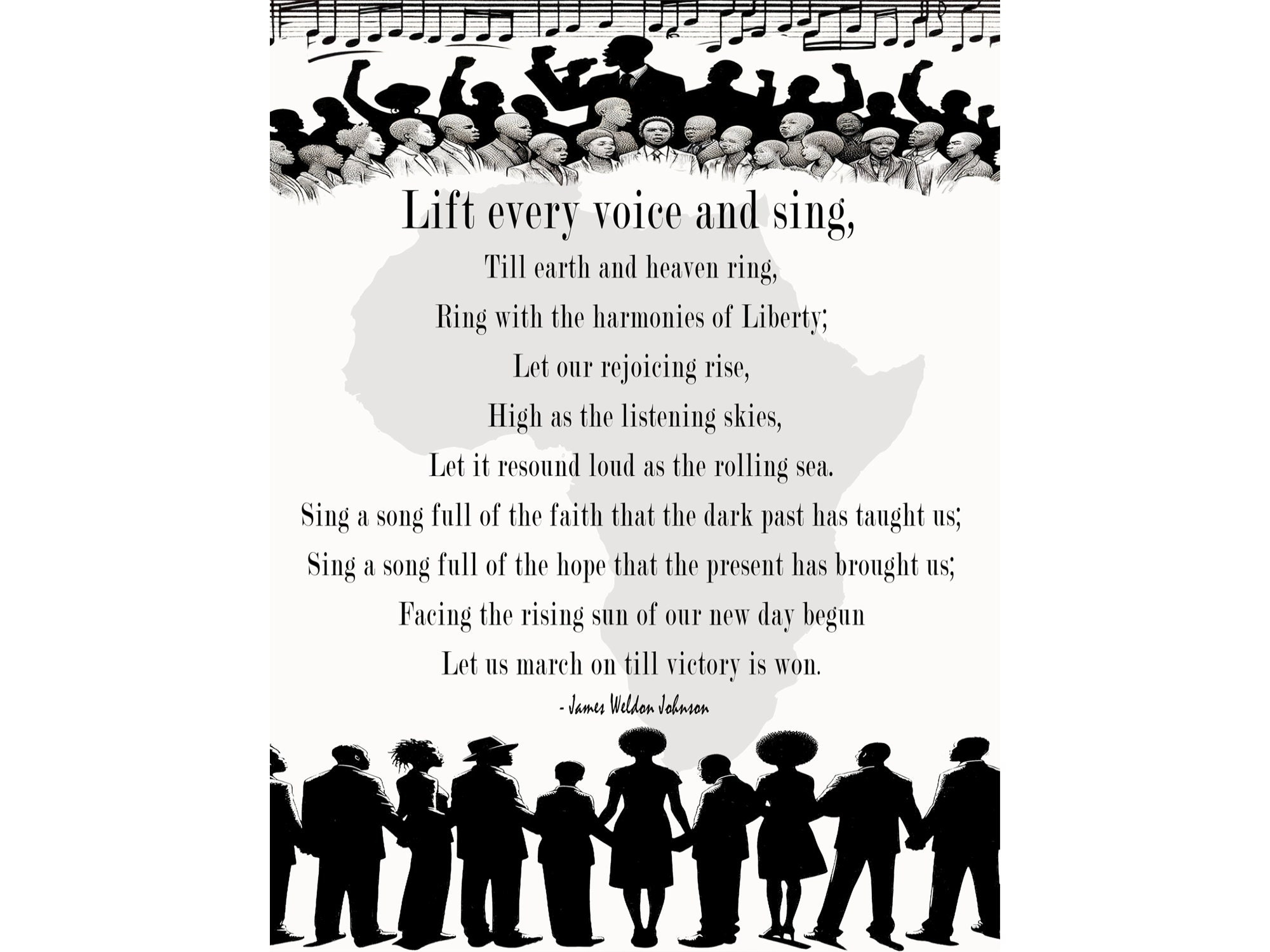 Lift Every Voice And Sing Lyrics Print: Black History Month Art regarding Lift Every Voice And Sing Lyrics Printable