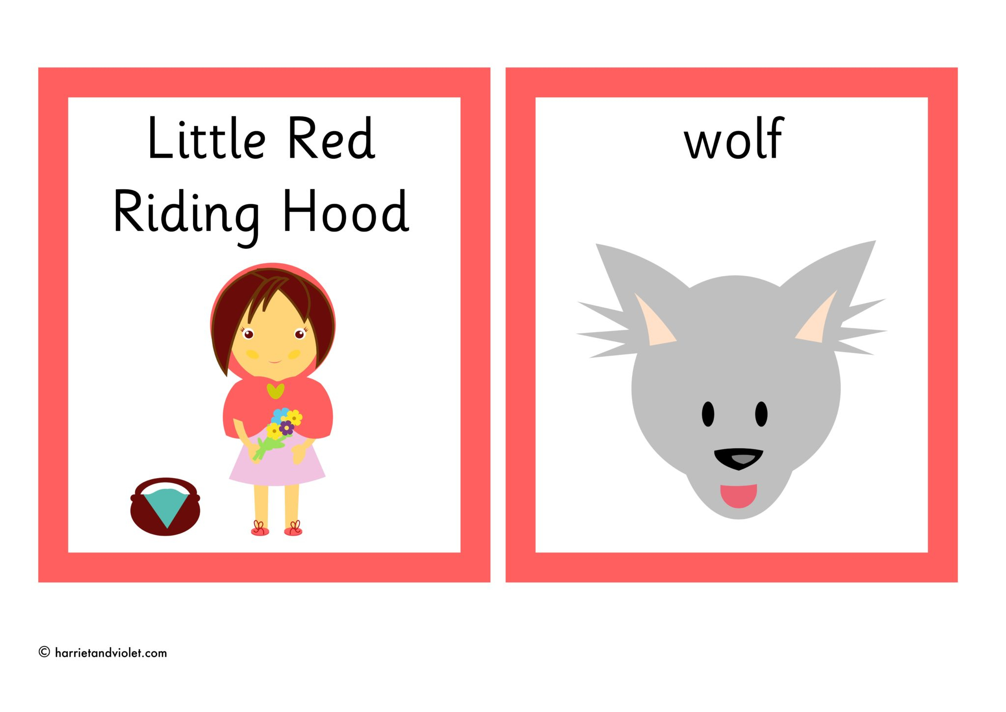 Little Red Riding Hood Flashcards - Printable Teaching Resources within Red Riding Hood Printable Story