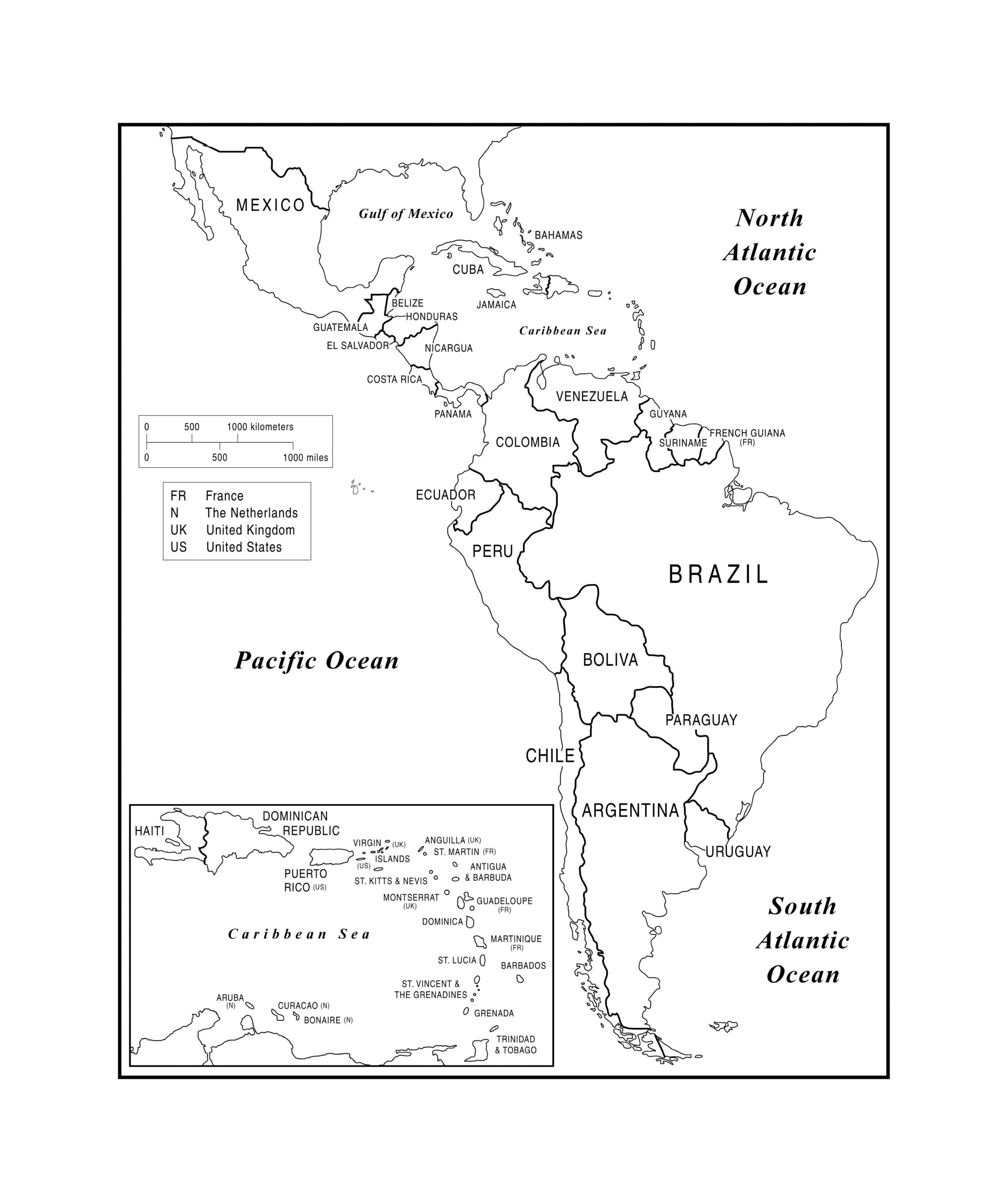 Maps Of The Americas, Page 2 within Printable Map of South America