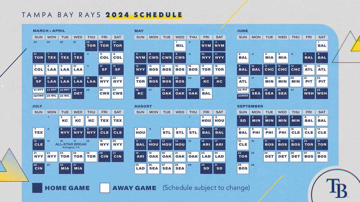 Mark Your Calendars! The 2024 Schedule Is In 📆 inside Tampa Bay Rays Printable Schedule