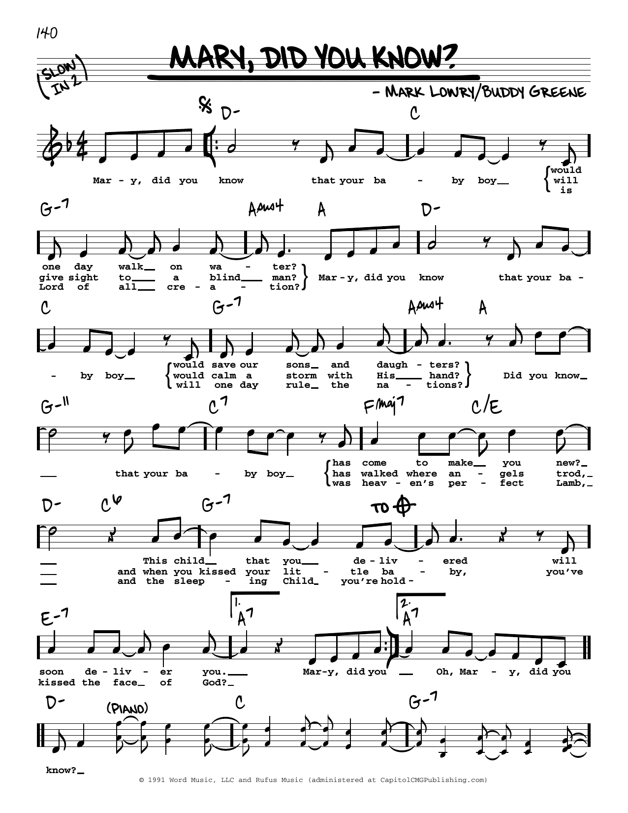 Mary, Did You Know?Mark Lowry Sheet Music For Real Book pertaining to Free Printable Sheet Music Mary Did You Know