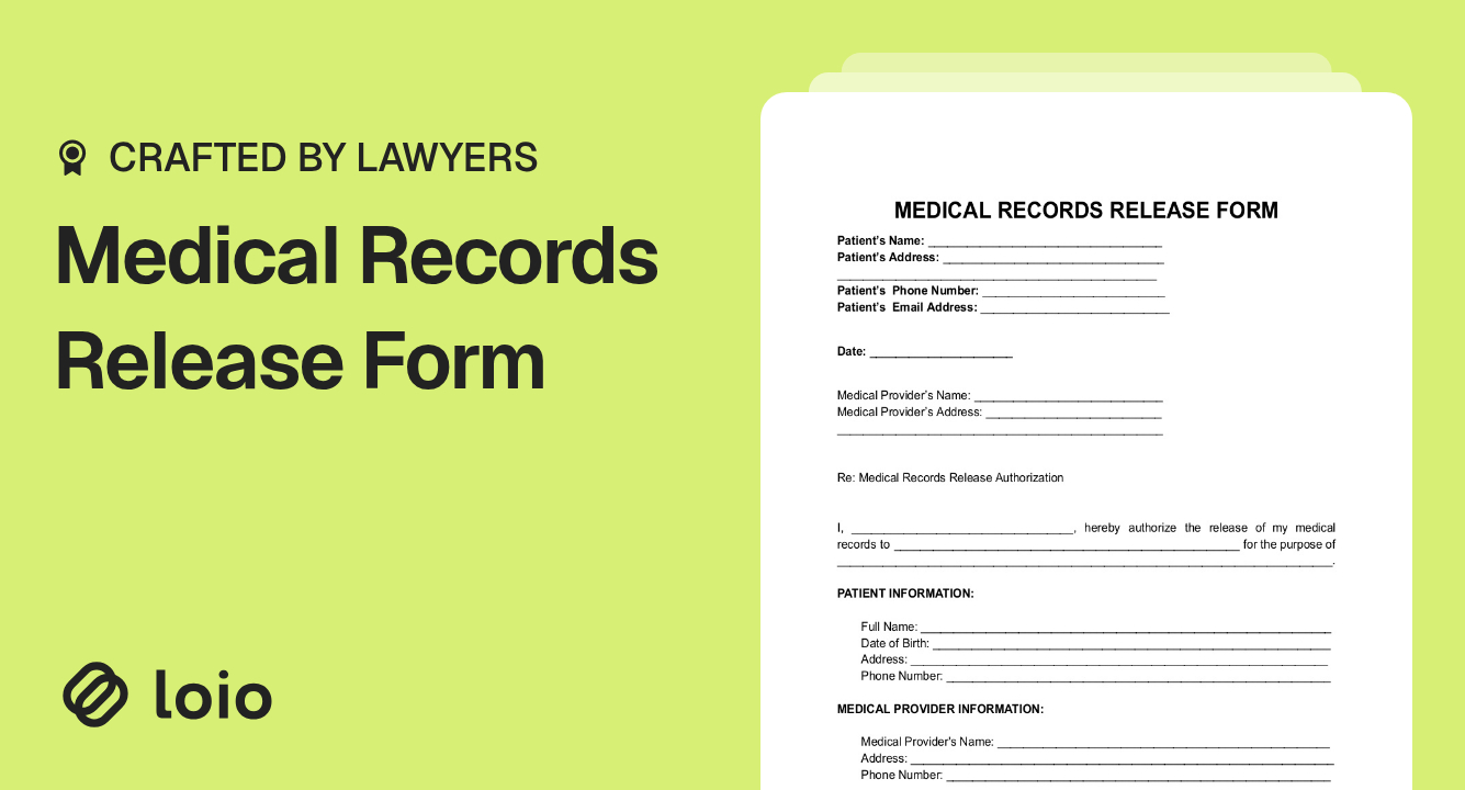 Medical Records Release Form Template - Loio within Medical Records Release Form Printable