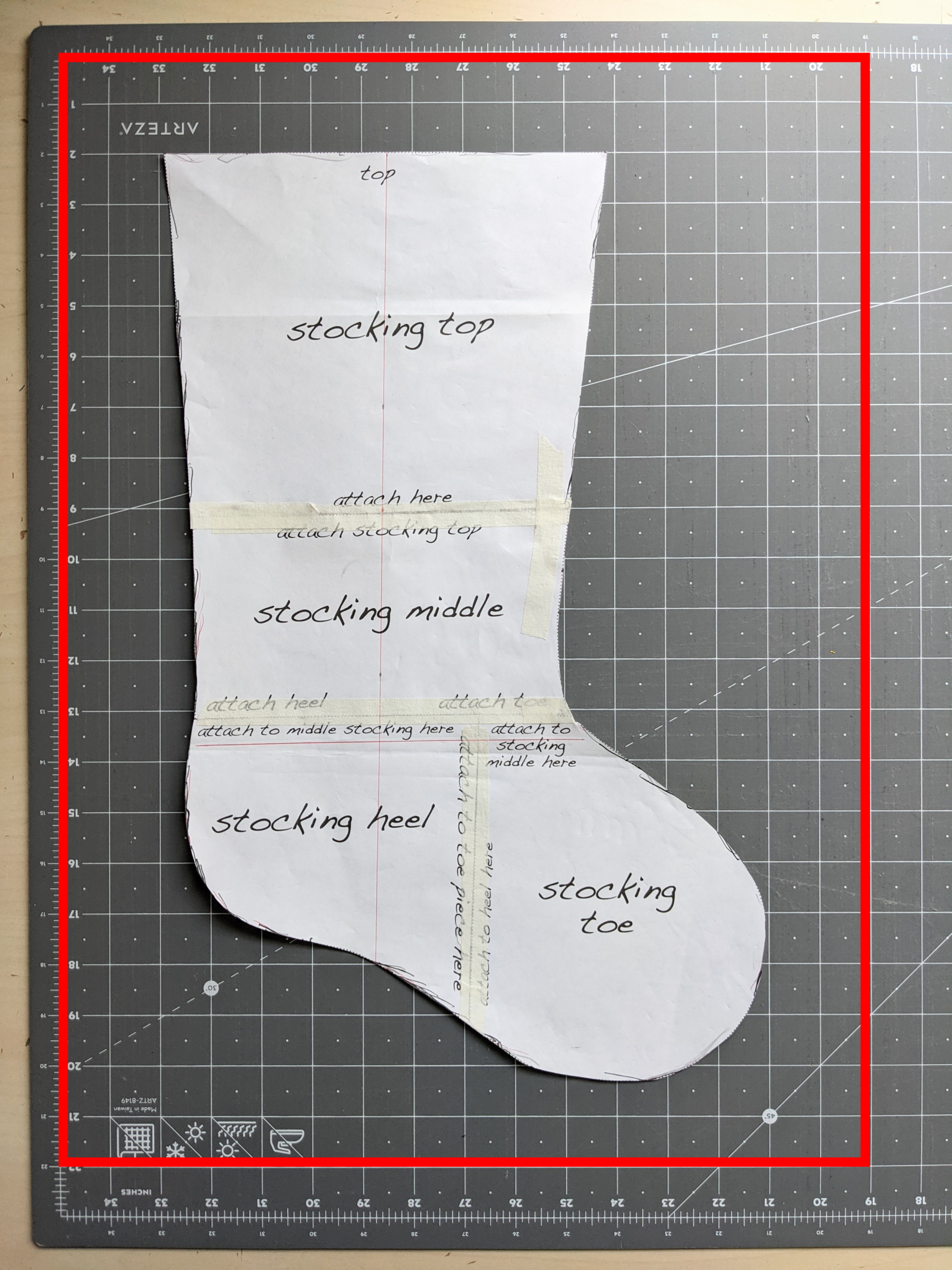 Minimalist Christmas Tree Stocking — Juniperus Threadworks within Free Printable Christmas Stocking Sewing Patterns