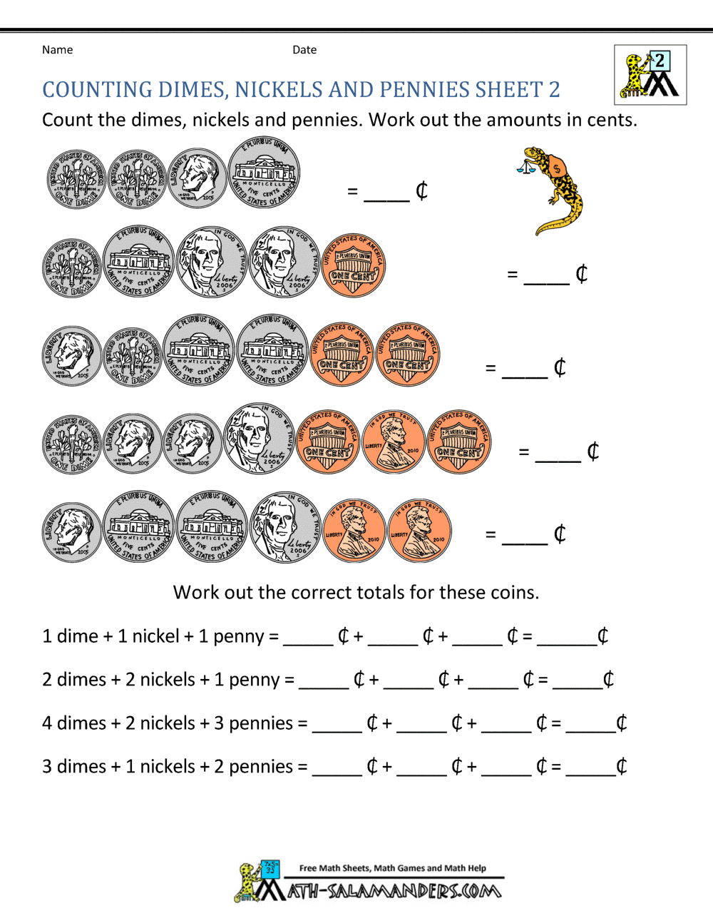 Money Worksheets For 2Nd Grade throughout Free Printable 2nd Grade Math Worksheets