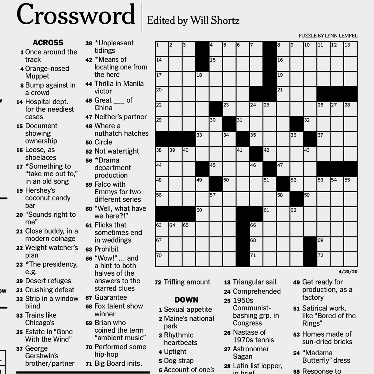 More Puzzles To Pass The Time - The New York Times for New York Times Printable Crossword